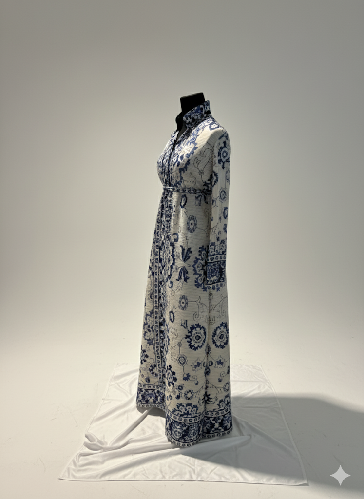 Belted abaya cardigan dress