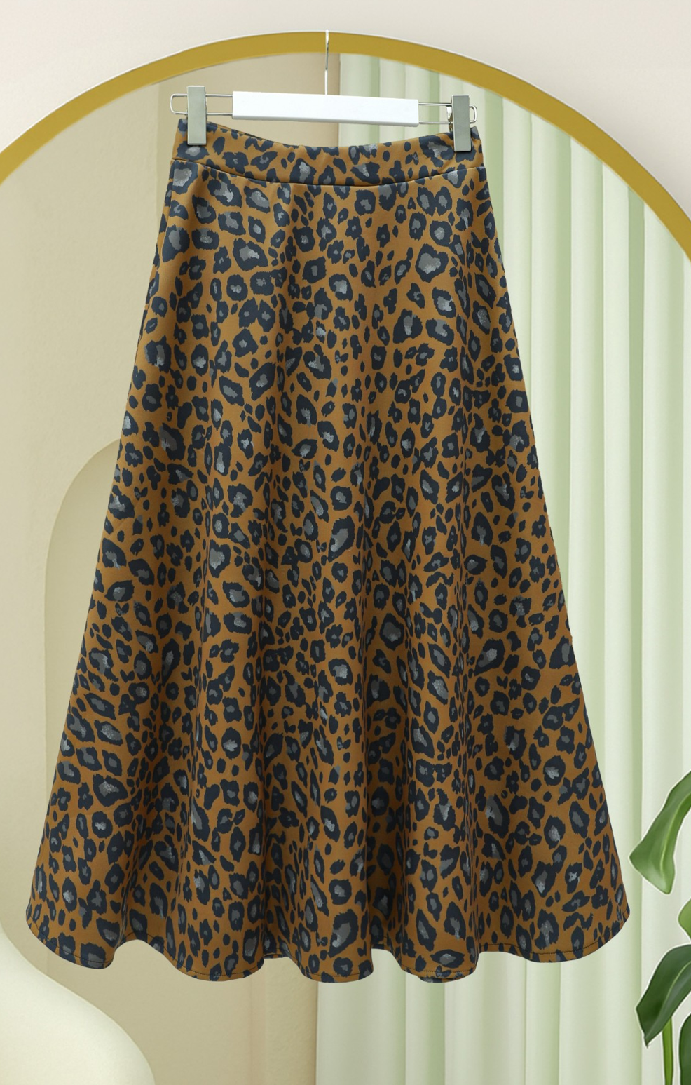 Full length cheetah print skirt